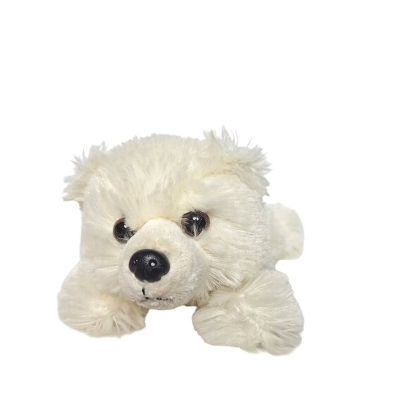 Aurora Mini Flopsie White Polar Bear Laying Down Stuffed Animal Plush Toy 9” - Picture 2 of 9